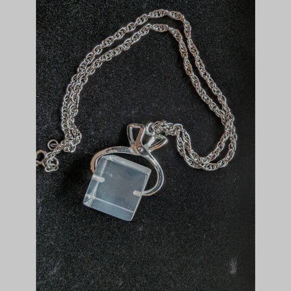 Vintage 1960s Lucite Ice Cube Necklace - Picture 2 of 2